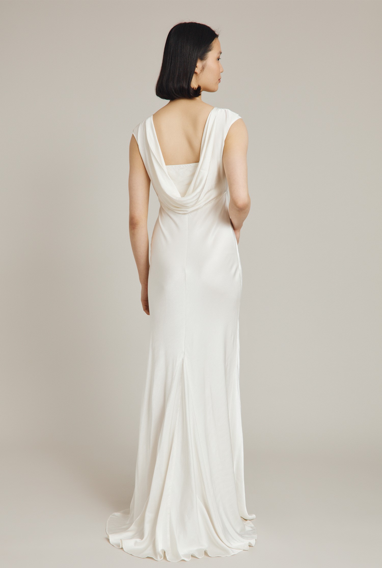 OLIVIA SATIN MAXI DRESS Ivory £225