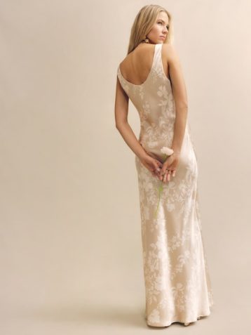 Reformation Annabelle Silk Maxi Bridal Dress Sable