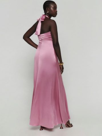 Reformation Veria Silk Maxi Dress Sugar Plum Pink