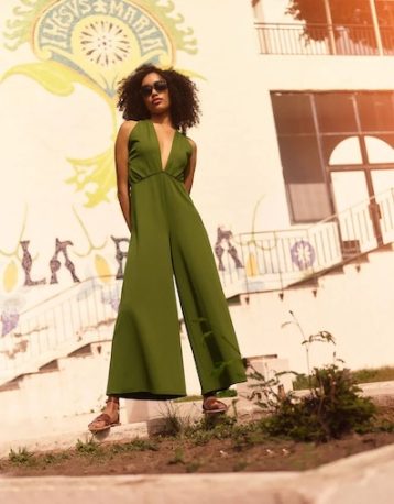 Monsoon Jersey smart cross-over jumpsuit green