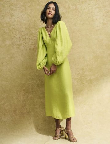 Nobody's Child Fearne Cotton Lime Green Zendaya Midi Dress