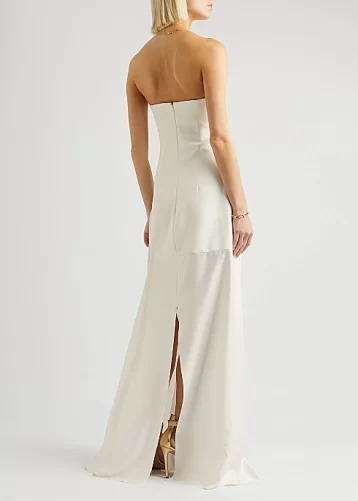 SOLACE LONDON Ava strapless panelled gown Ivory