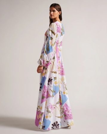 Ted Baker Rozlyn Floaty Floral Maxi Cover Up Pink White Multi