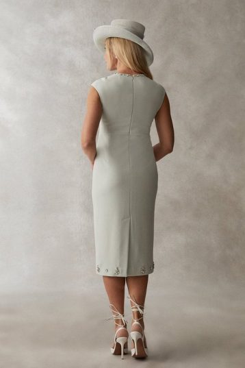 Coast Jewel Embellished Pencil Dress Sage Green