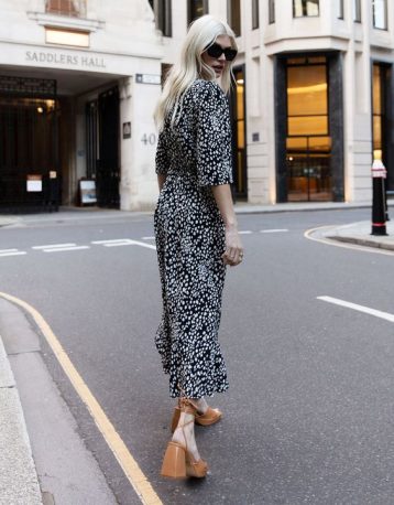 Threadbare Red Floral Print Flutter Sleeve Midi Dress