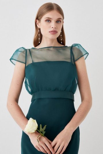 Coast Organza Top Crepe Bodice Multiwear Bridesmaids Dress