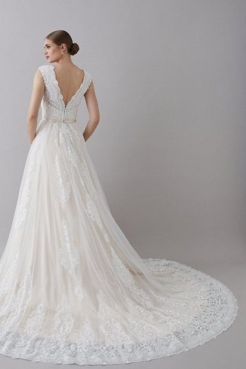 Coast Pearl Embellished Lace Bardot Sweetheart Wedding Dress