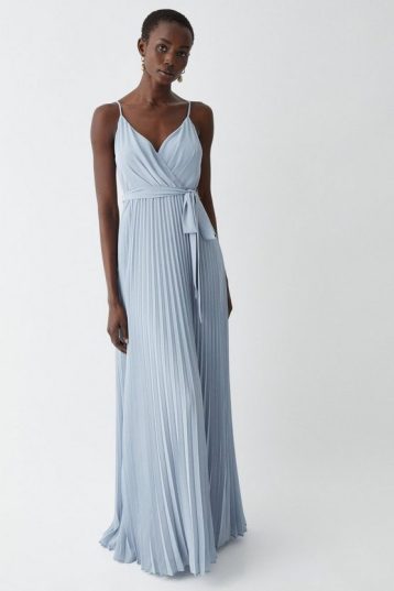 Coast Pleated Hem Sweep Bridesmaids Maxi Dress Pale Blue