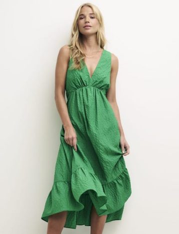 Nobody's Child Green V-Neck Sleeveless Amy Midi Dress