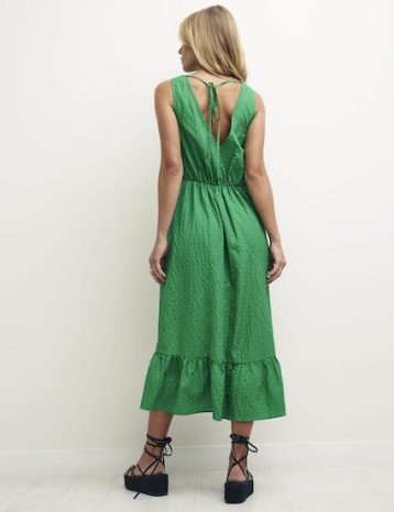 Nobody's Child Green V-Neck Sleeveless Amy Midi Dress