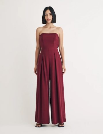 Nobody's Child Black Tie Back Rory Jumpsuit Red