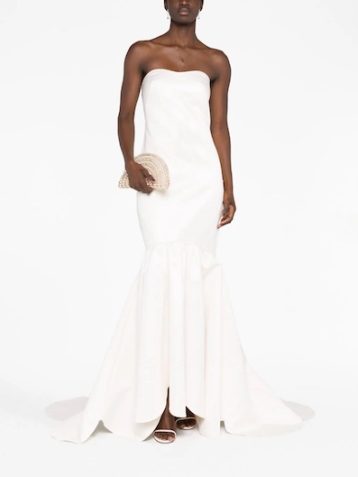 ROTATE bandeau-style fishtail bridal gown Ivory