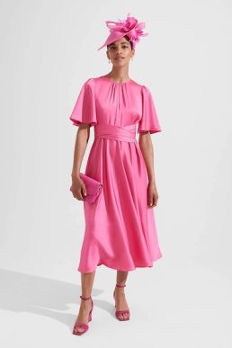 Hobbs Orelia Fit And Flare Dress Pink