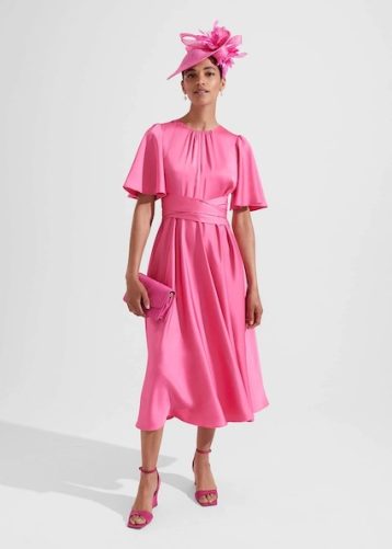 Hobbs Orelia Fit And Flare Dress Pink