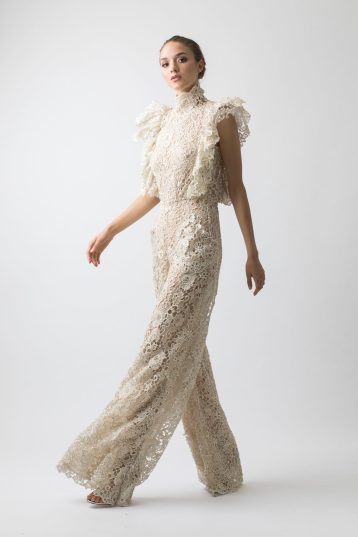 Narces Viola Lace Jumpsuit Ivory