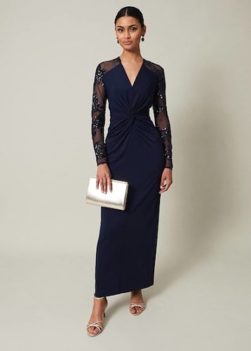 Phase Eight Layton Sequin Jersey Maxi Dress Navy