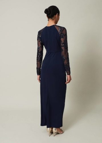 Phase Eight Layton Sequin Jersey Maxi Dress Navy