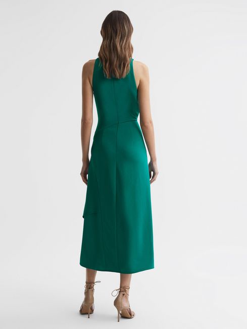 Reiss Evelyn Fitted Halter Neck Midi Dress