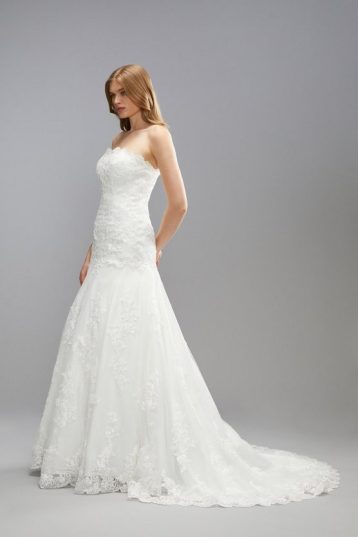 Coast Premium Lace Sweetheart Fishtail Wedding Dress Full Skirt ivory