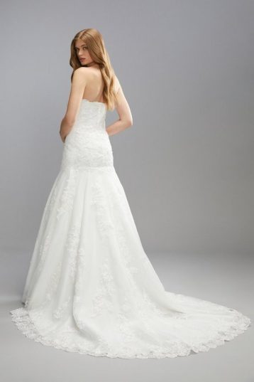 Coast Premium Lace Sweetheart Fishtail Wedding Dress Full Skirt ivory