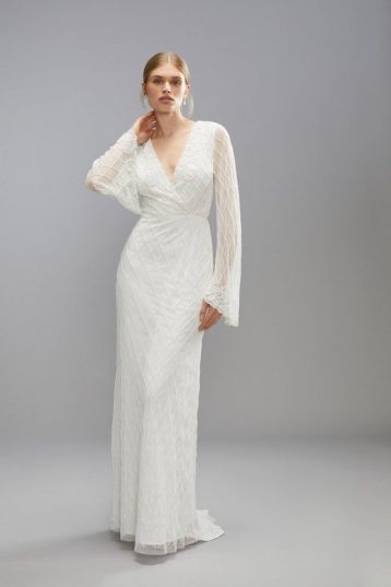 Coast Embellished Tie Back Boho Bridal Maxi Dress Ivory