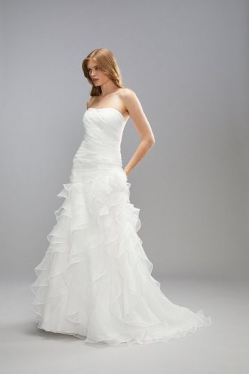 Coast Statement Bandeau Ruffle Organza Wedding Dress Ivory