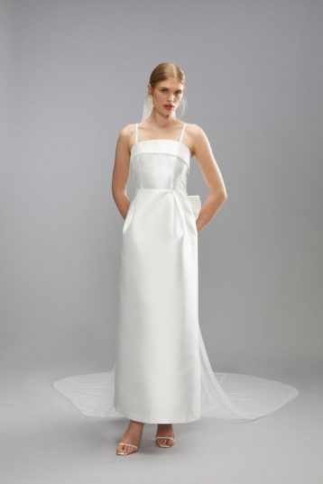 Coast Statement Bow Back Bardot Wedding Dress Ivory