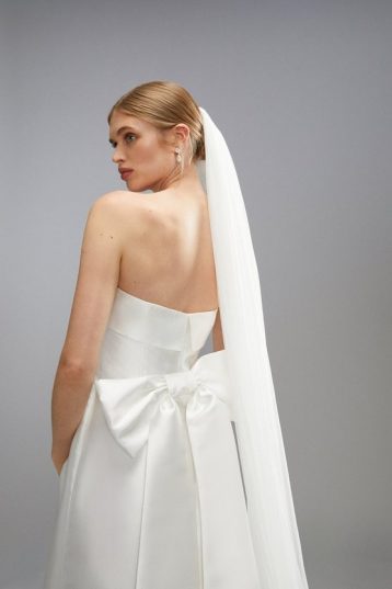 Coast Statement Bow Back Bardot Wedding Dress Ivory