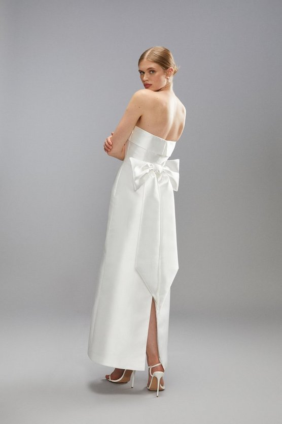 Coast Statement Bow Back Bardot Wedding Dress, Ivory