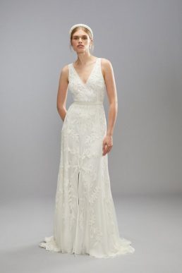 CoastPremium Corded Embroidery Bridal Maxi Dress With Belt ivory