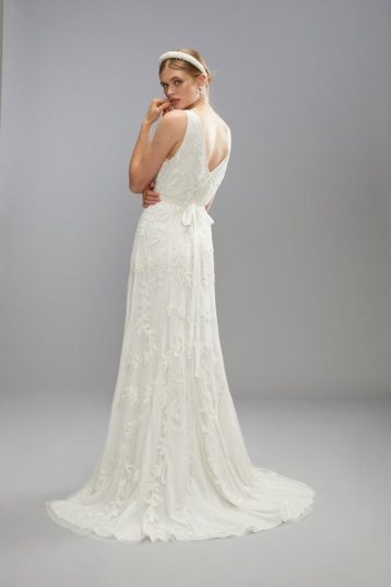 CoastPremium Corded Embroidery Bridal Maxi Dress With Belt ivory