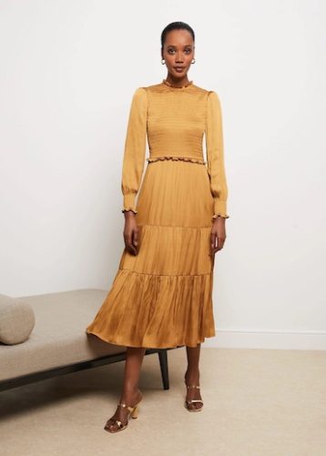 Hobbs Beaumont Dress Ochre yellow