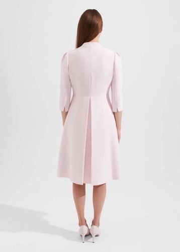 Hobbs Chara Fit And Flare Coat Pale Pink Blush