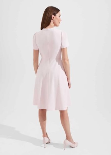 Hobbs Chara Fit And Flare Dress Pale Pink Blush