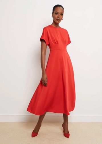 Hobbs Radclyffe Fit And Flare Dress True Red