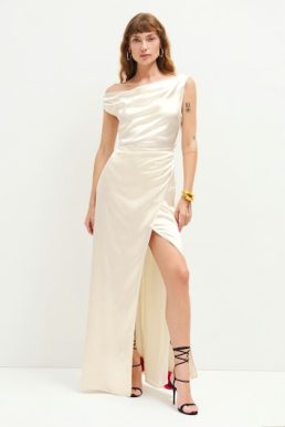 Reformation Poema Silk Maxi Dress Ivory