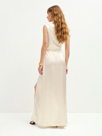 Reformation Poema Silk Maxi Dress Ivory