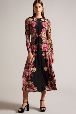 Ted Baker Gionnna Embroidered Maxi Dress Black Multi