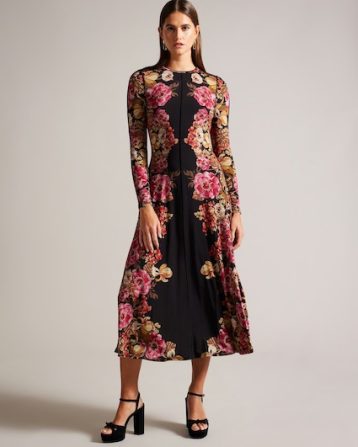 Ted Baker Gionnna Embroidered Maxi Dress Black Multi