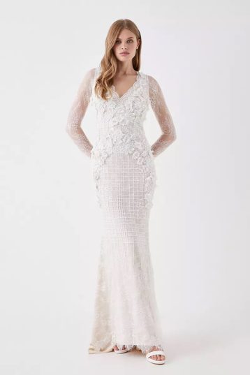 COAST 3d Floral Embellished Lace Wedding Dress