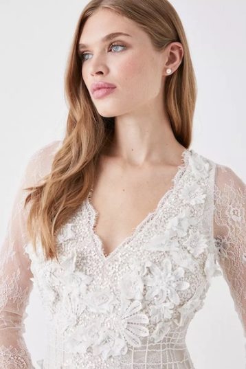 COAST 3d Floral Embellished Lace Wedding Dress