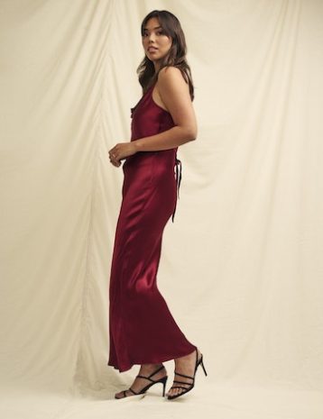 Nobody's Child Burgundy Trixie Bridesmaid Midaxi Dress