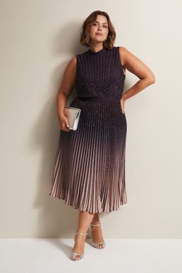 Phase Eight Estella Dark Purple Ombre Midaxi Dress Purple