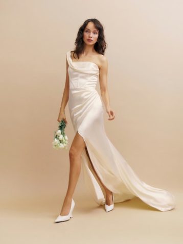 Reformation Eisa Silk Wedding Dress Ivory