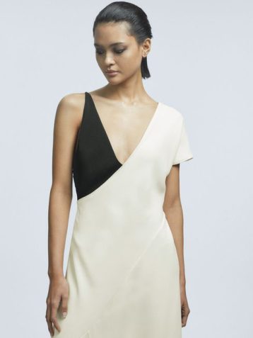 Reiss Frieda Atelier Colourblock Midi Dress Black WhiteReiss Frieda Atelier Colourblock Midi Dress Black White