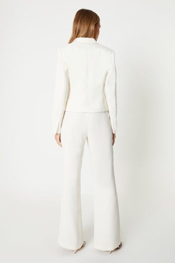 Coast COAST Straight Leg Satin Waistband Trouser Ivory