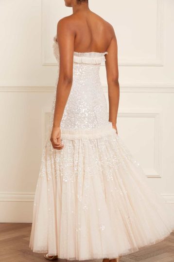 Needle & Thread Regal Rose Gloss Strapless Gown Champagne