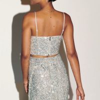 Never Fully Dressed Silver Sequin Disc Top