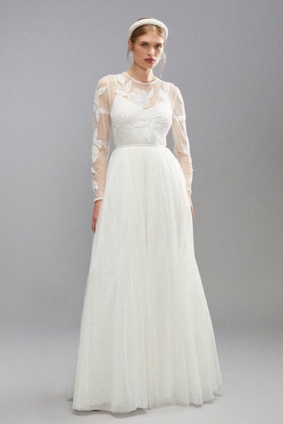 Premium Blossom Applique Full Skirted Wedding Dress, was £299 > now £239.20