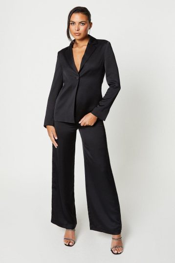 COAST Sophie Habboo Single Breasted Cowl Back Blazer Black